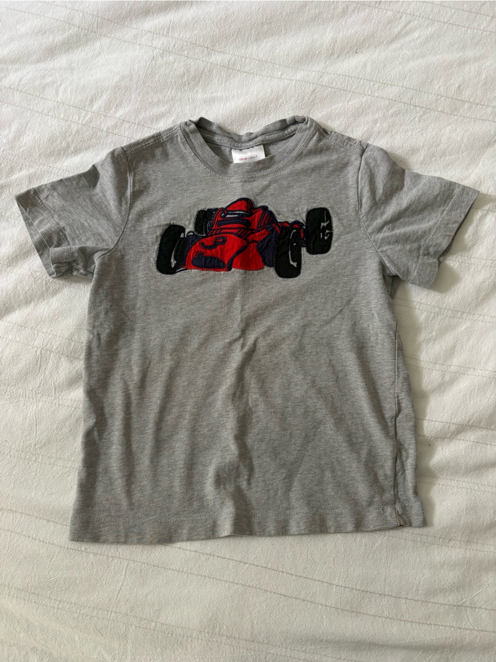 Hanna Andersson Auto Racing T-Shirt Gray Formula 1 Indy US Size 6-7 120 cm